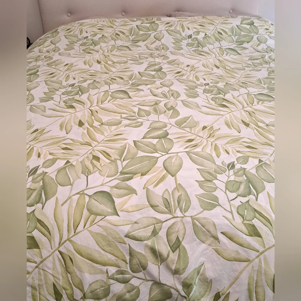 Pottery Barn Naturals Overlapping Leaves Duvet Cover KING